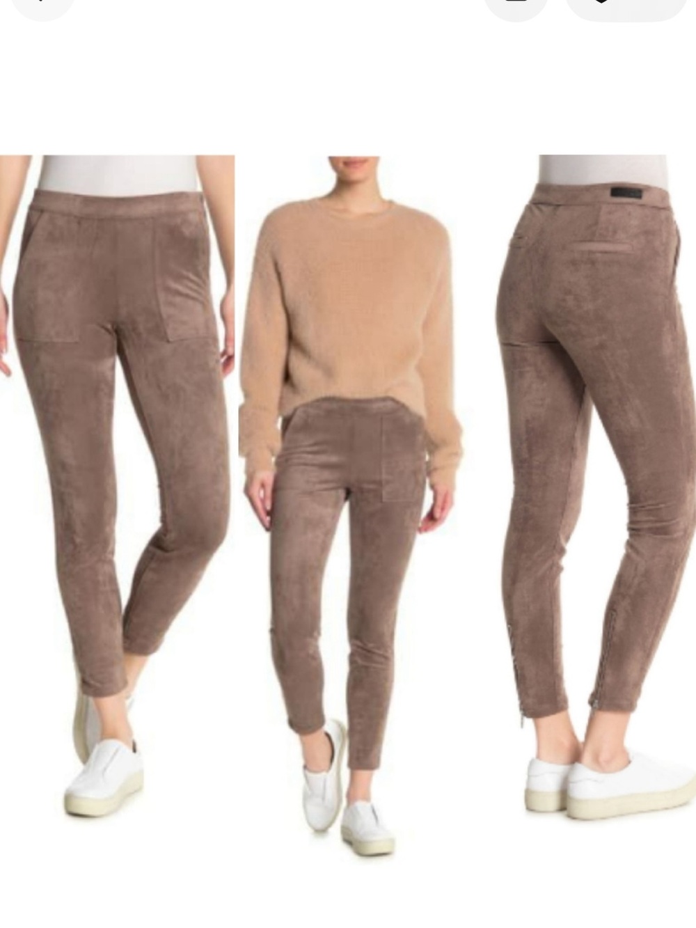 Blank NYC Faux-Suede Skinny Ankle Pants in Taupe • Size 30/10 • NWT